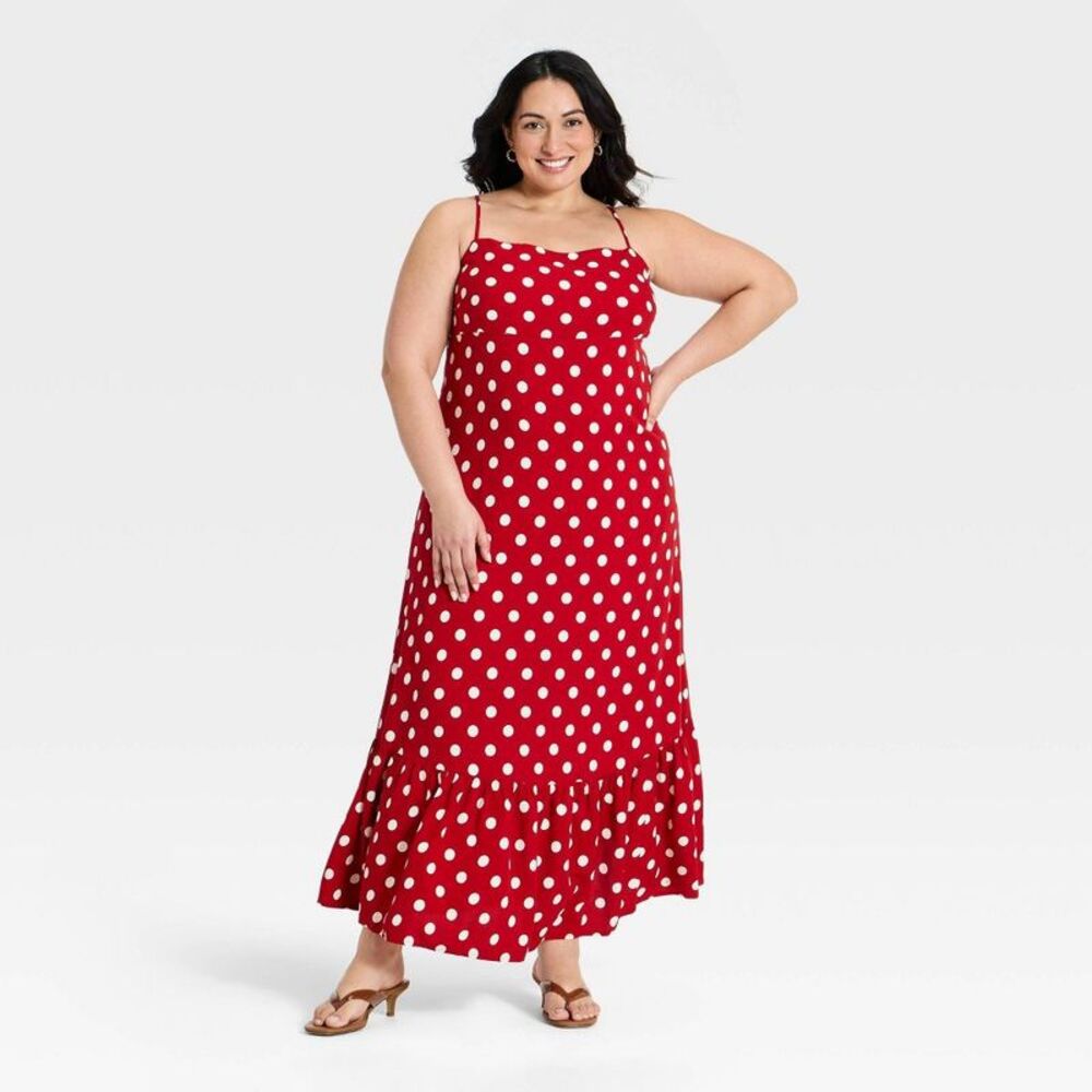 A New Day - Women's Open-Back Maxi Dress - A New Day Red 1X Red